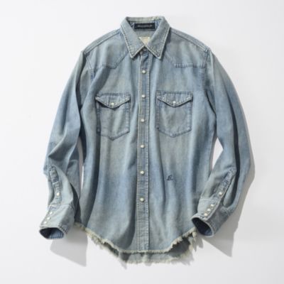 MADISONBLUE(マディソンブルー)のSHREDDED HEM WESTERN SH DENIM通販