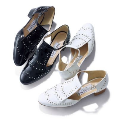 NEBULONI E.(ネブローニ)のスタッズつきウイングチップシューズ通販