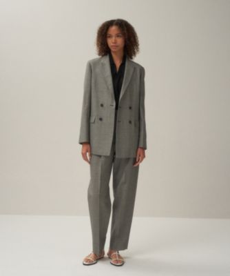 ATON(エイトン)のWOOL LINEN SHARKSKIN | ダブルジャケット通販