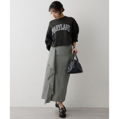 Whim Gazette(ウィム ガゼット)のチェックフリンジスカート通販