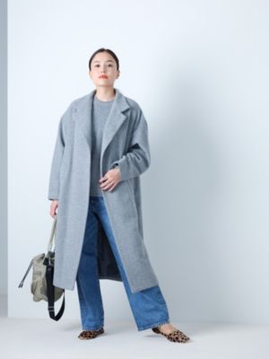 mizuiro ind(ミズイロインド)の【LEE別注】スタンドカラーウールコート