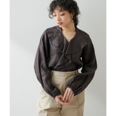 Whim Gazette(ウィム ガゼット)の【THE PAUSE】リネンフリルブラウス