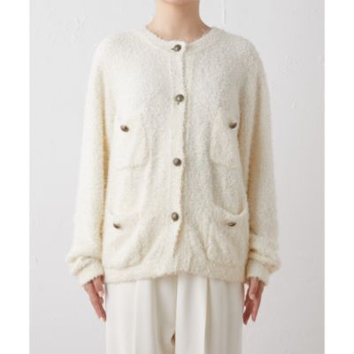 Whim Gazette(ウィム ガゼット)のニットツイードボタンジャケット通販