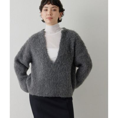 Whim Gazette(ウィム ガゼット)のミックスヤーンVネックプルオーバー