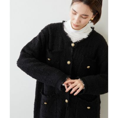 Whim Gazette(ウィム ガゼット)のツイードニットジャケット通販