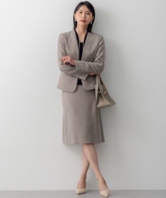 23区(ニジュウサンク)の【洗える】ウールライクカルゼ ノーカラー