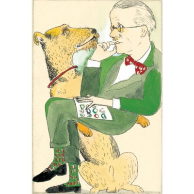 山本容子作(ヤマモトヨウコ サク)の『Joyce and Dog』銅版画 手彩色