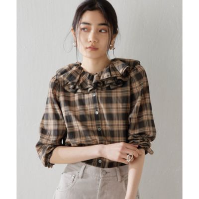 Whim Gazette(ウィム ガゼット)のフリルチェックブラウス通販 | 集英社