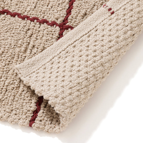 ブークレ ウィンドウペン コットンラグ M 2000×1400 ベージュ×レッド