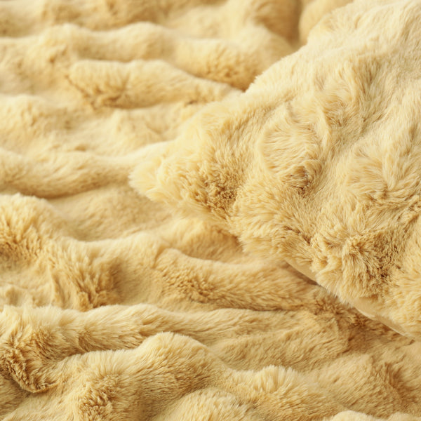 WARMY ポコモコファー 掛け布団カバー ダブル イエロー | Francfranc