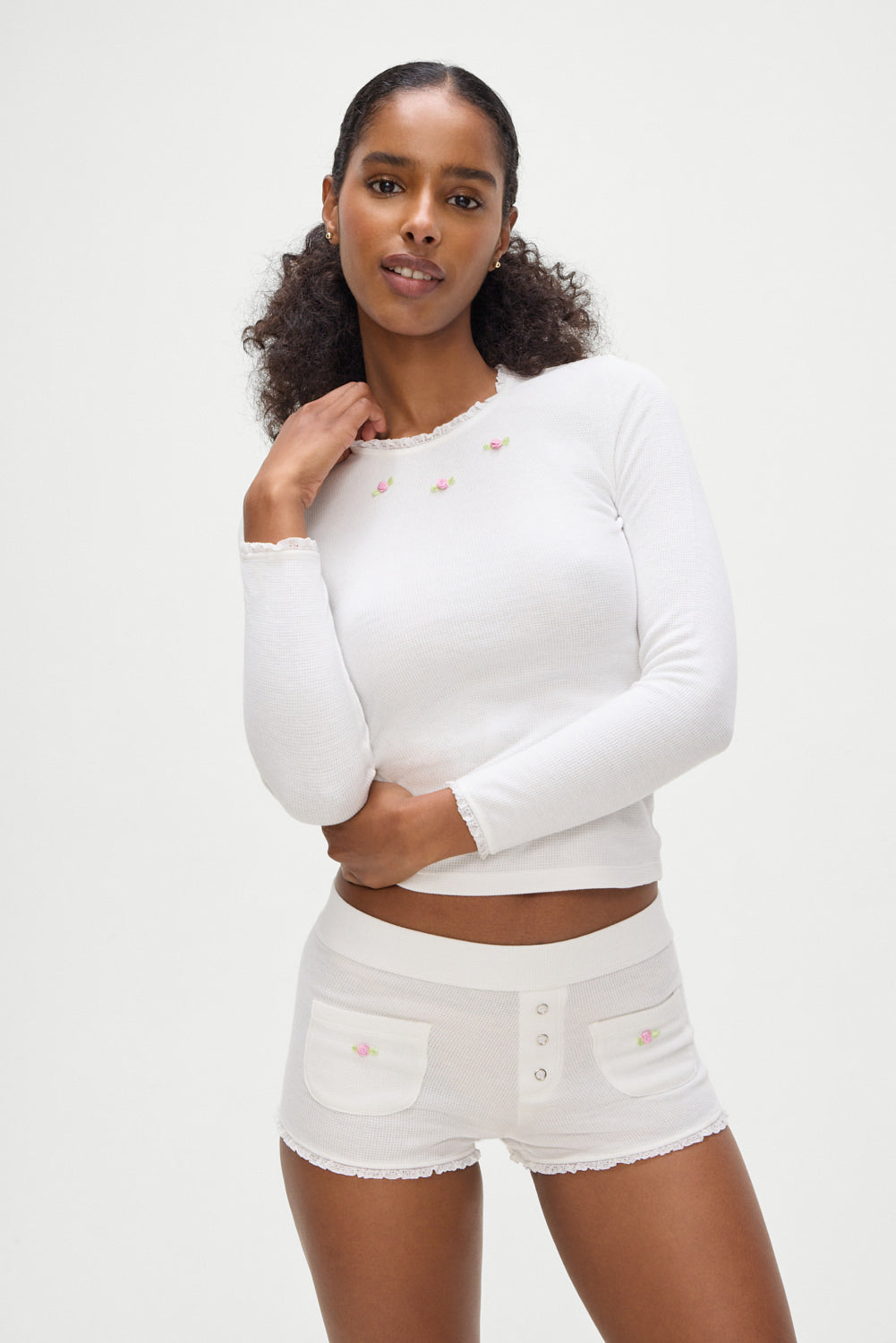 パンツ pretty knit shorts (off white) moose's Nora-Off-White