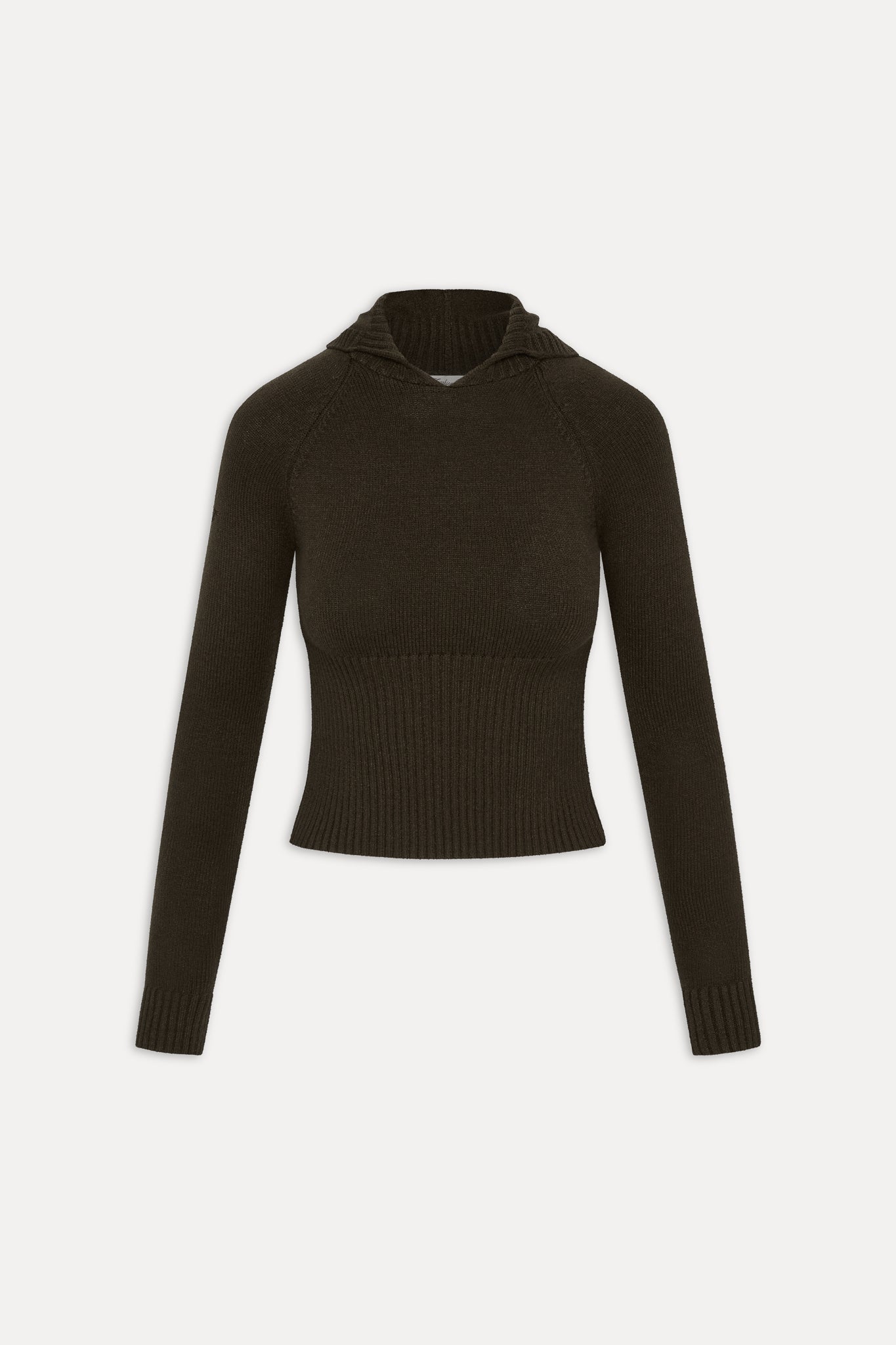 Hazel Knit Hoodie - Chocolate Brown