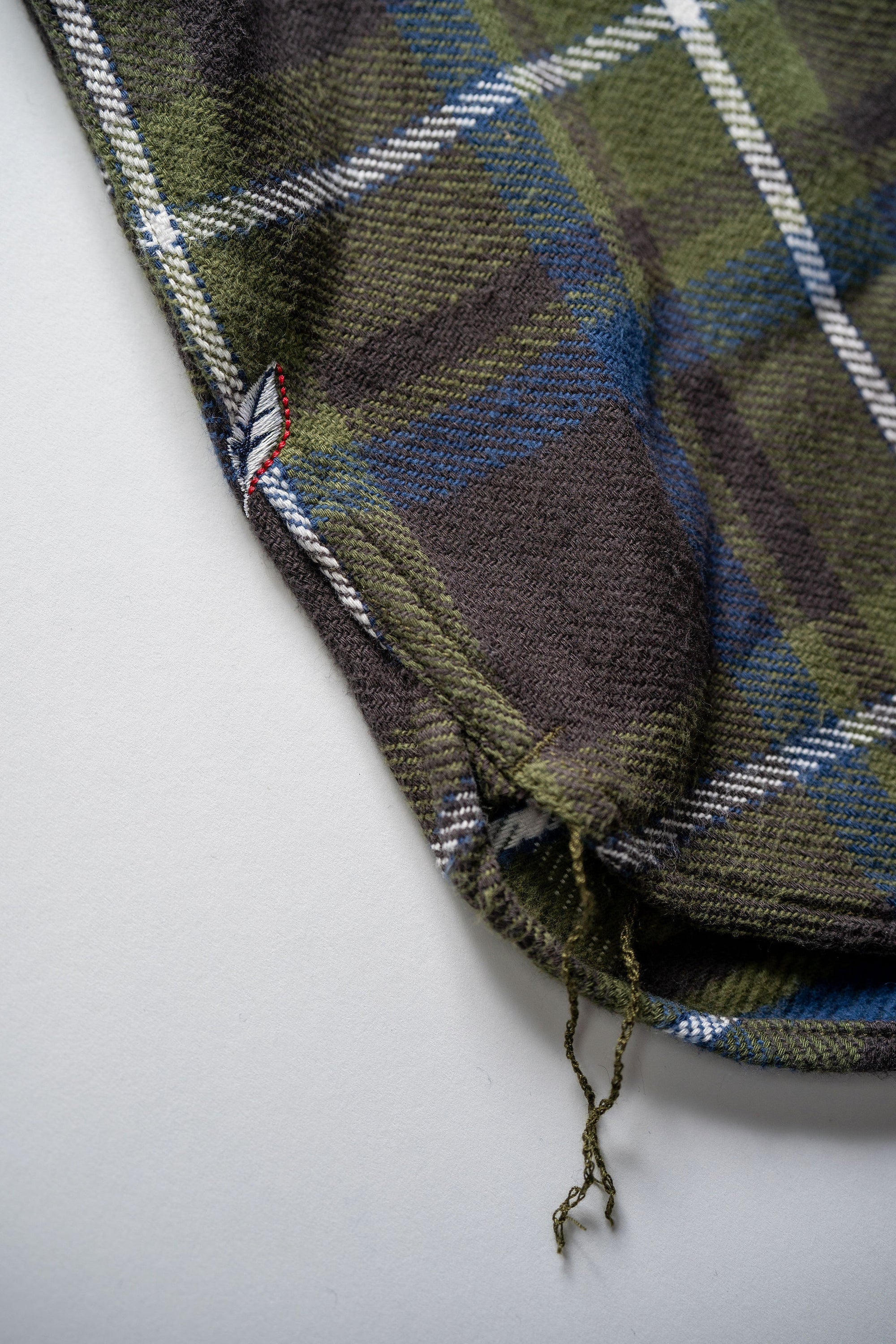 Pure Blue Japan 2222-OL Raised Surface Check Double Pocket Shirt