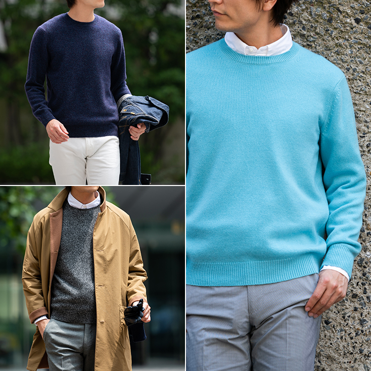 el alto】超極上カシミヤ100％ ふんわりクルーネックニット（FJ18