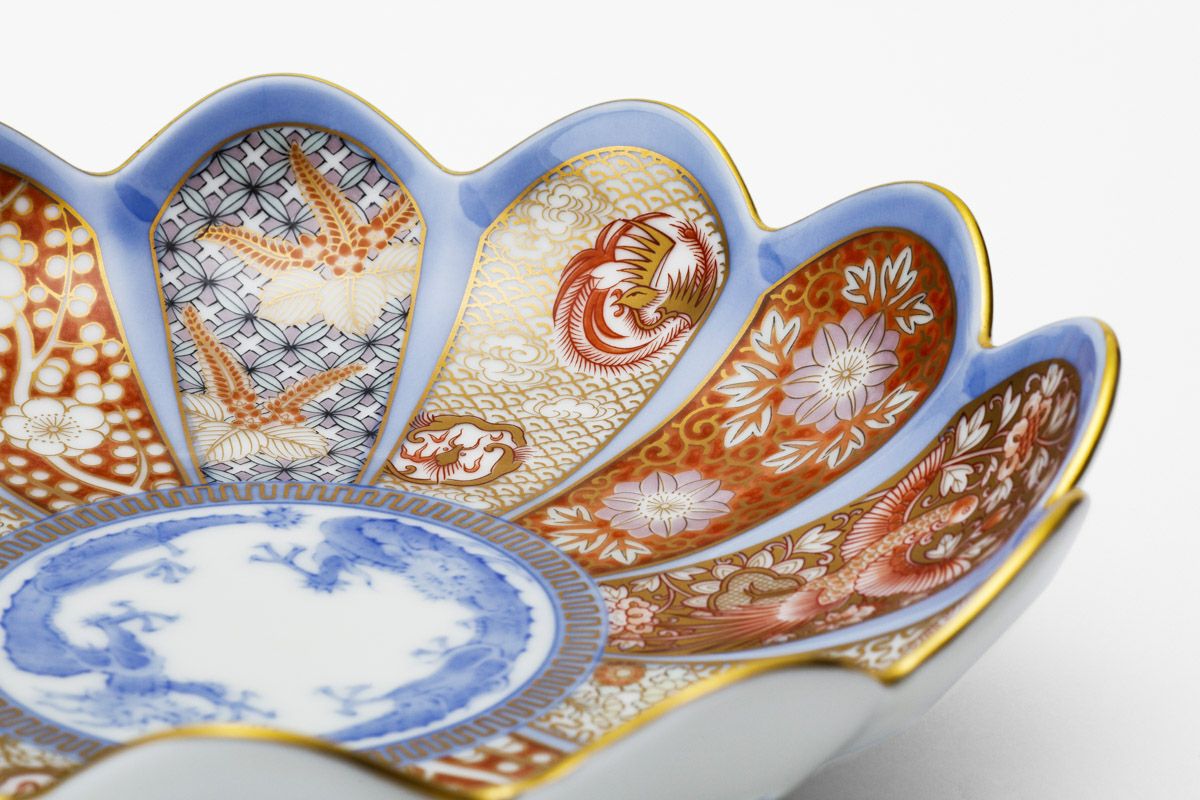 染錦金彩鳳凰 菊割中皿 | 有田焼 深川製磁｜公式オンラインストア