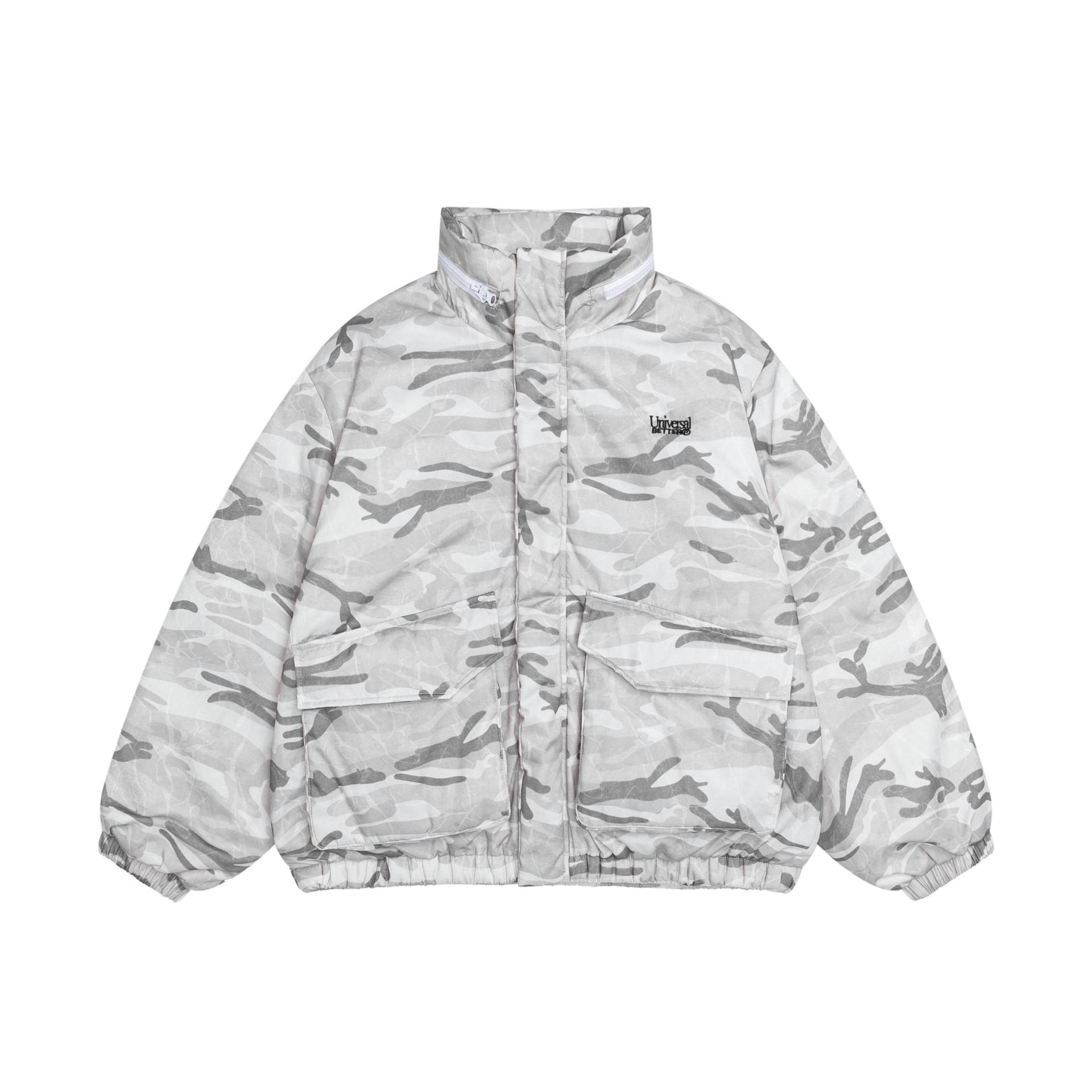 迷彩フード付き中綿ジャケット ミリタリージャケット メンズ