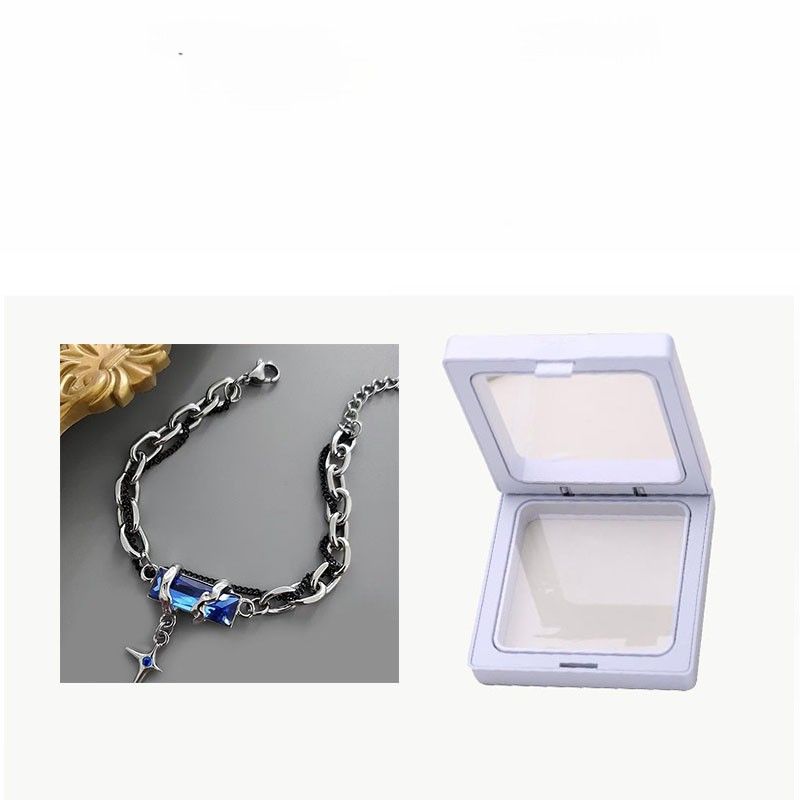 ブレスレットメンズ 星十字チャームブレスレット シルバー|メンズ