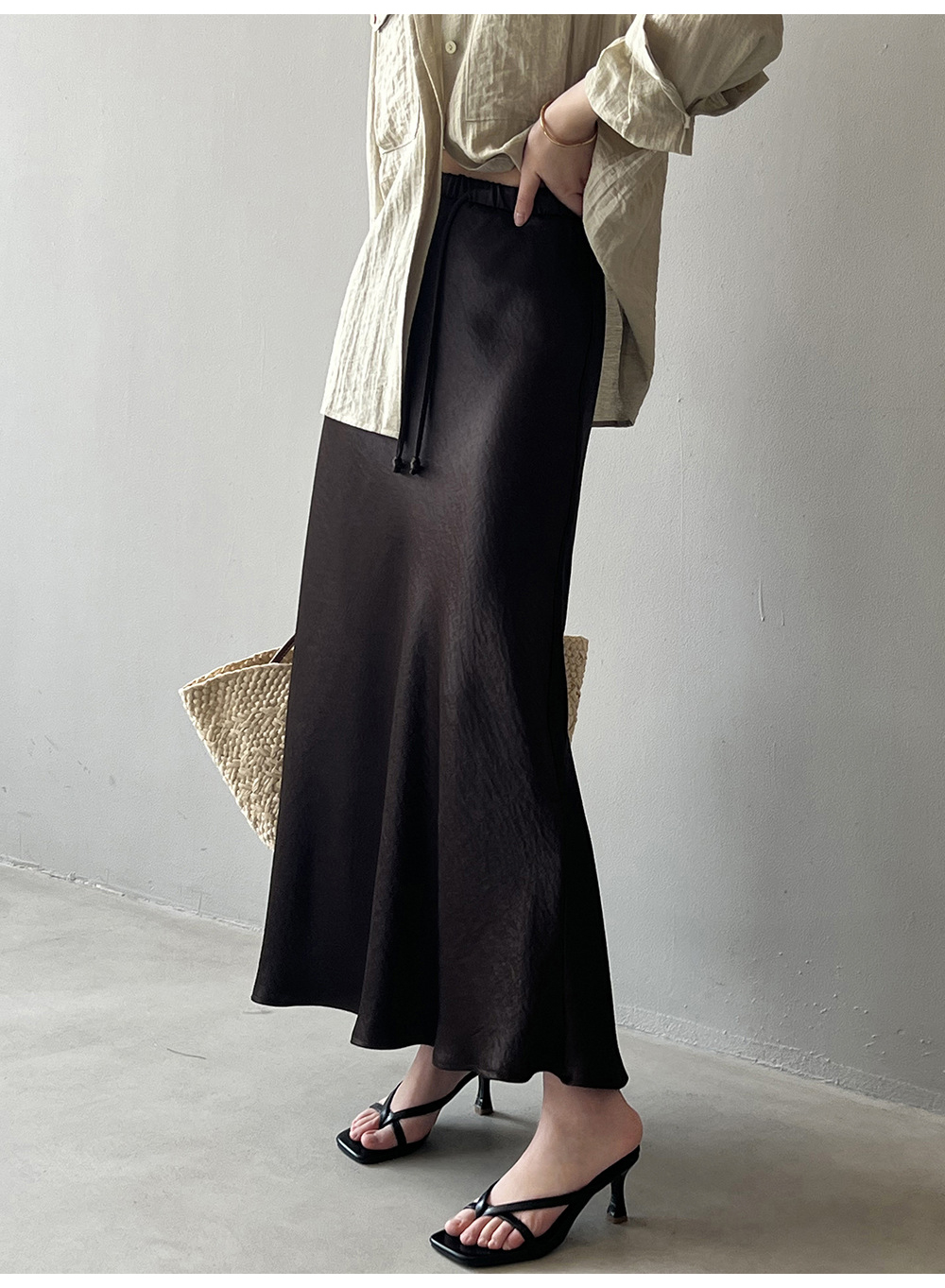 heve サテンフレアガウチョパンツ オリーブ 38 ヘイヴ 【公式通販】