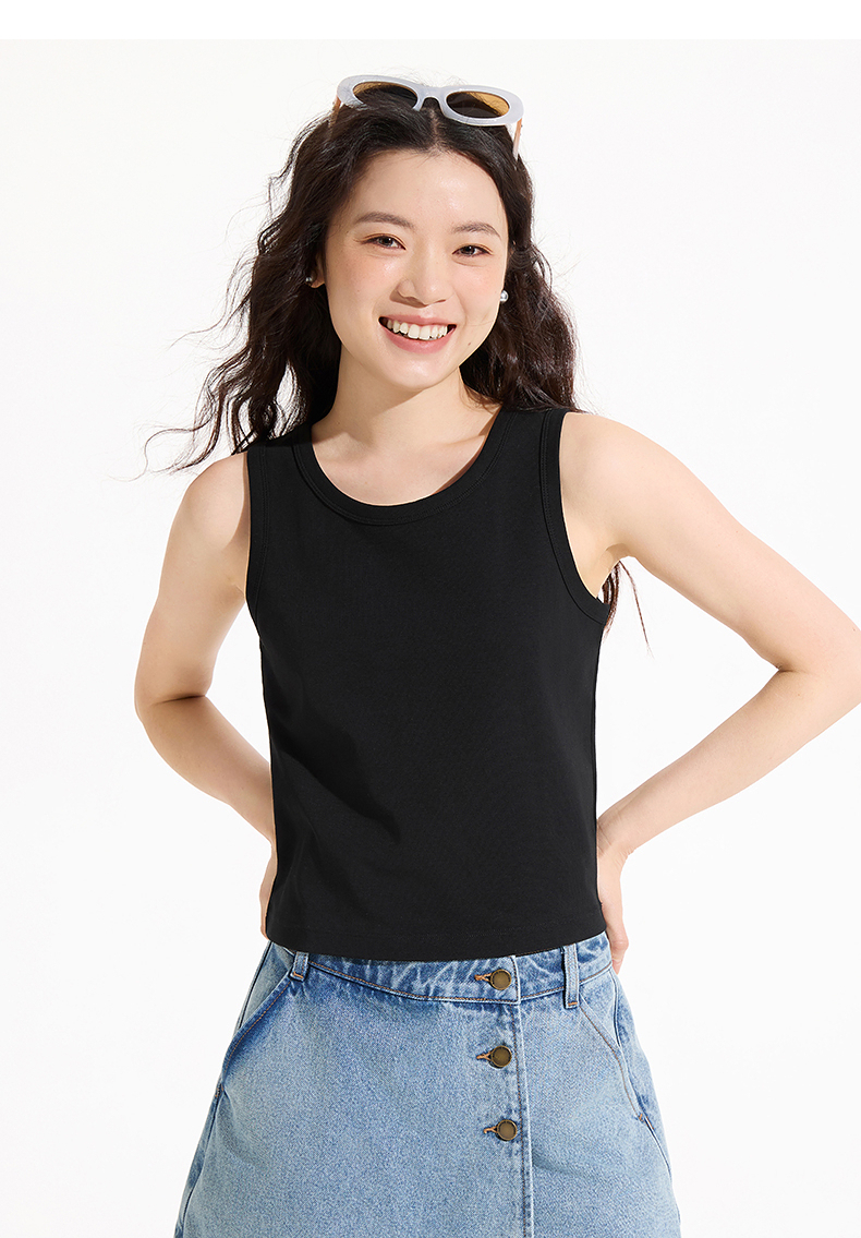 すっきり美シルエットタンクトップ タンクトップ|黒 トップス専門通販