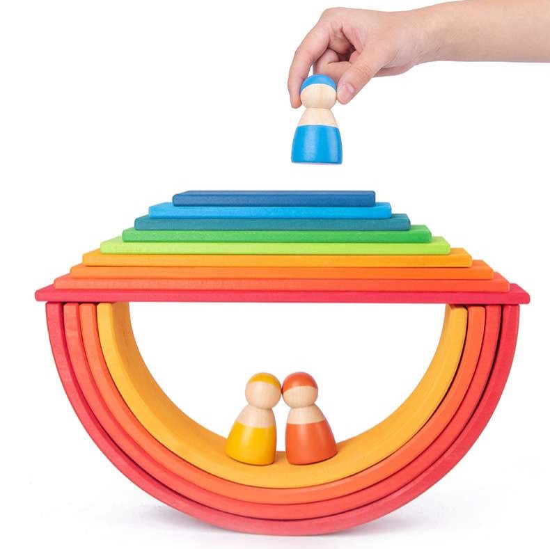 知育玩具 木製虹型積み木セット ネジ|知育玩具専門通販 クリエイトイズ