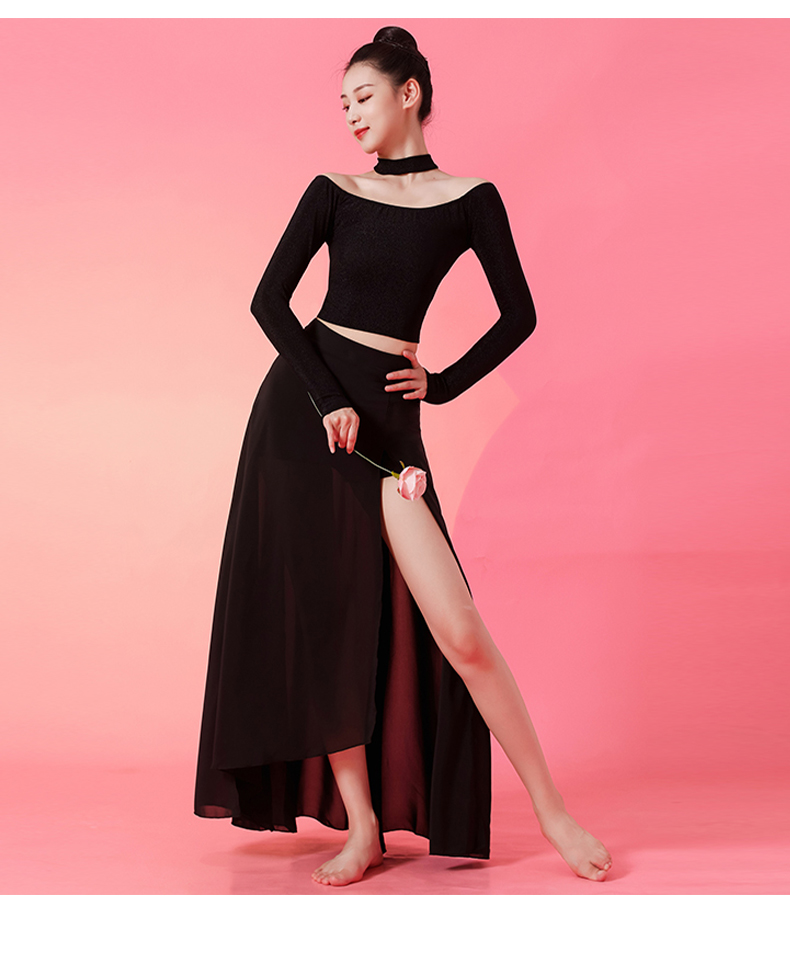 チョーカー付き社交ダンス用セパレート長袖シャツセット ラテン|社交