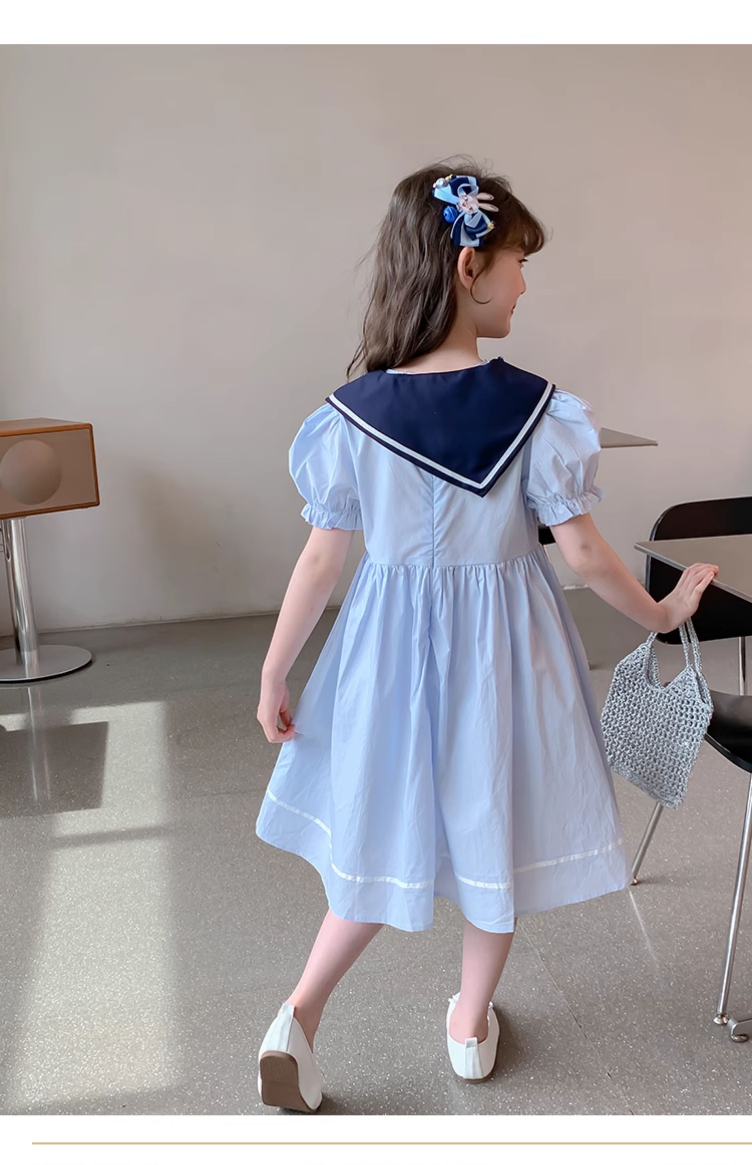 セーラー服 お星さま刺繍入り子ども用マリンワンピース セーラー服
