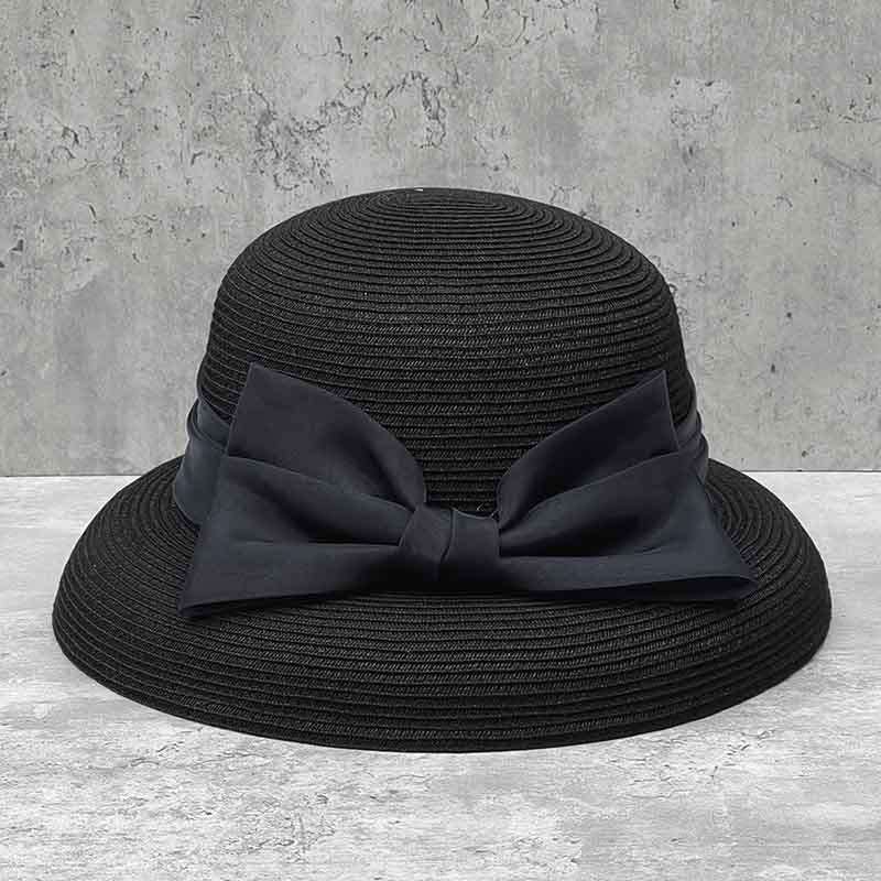 リボン飾り麦わらクロッシェバケットハット 麦わら|ハット専門通販