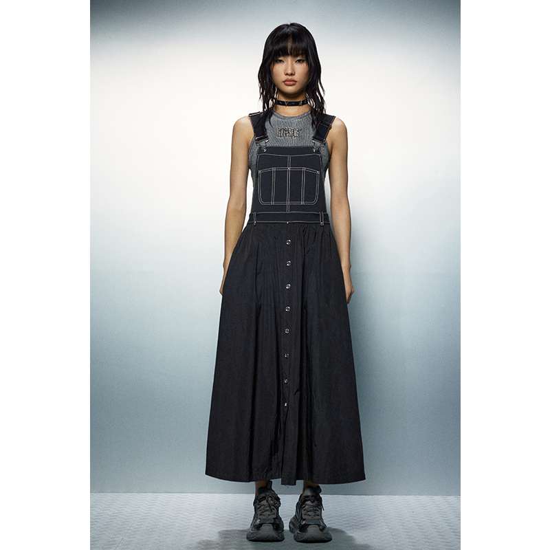 ジャンパー スカート ダンガリー風フレアジャンパースカート フレア