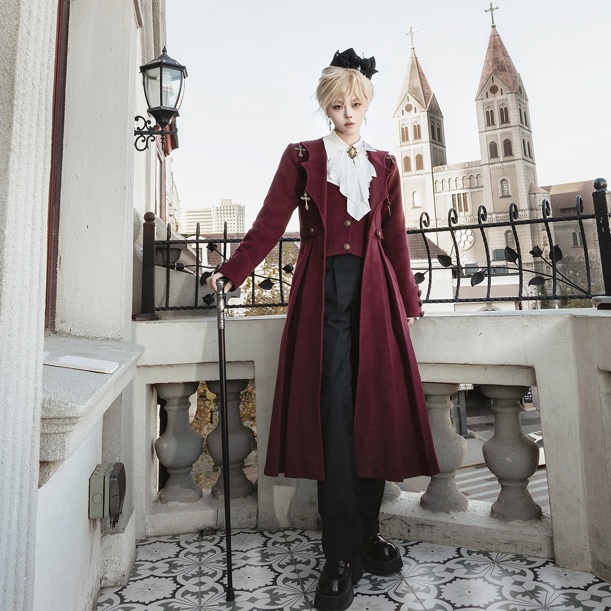 ロリータファッション 【ゴスロリ】ゴシックロリータ 黒×ピンク