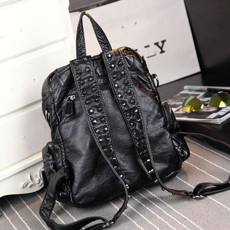 パンクファッション スタッズ付きレザーリュックサック バッグ|パンク