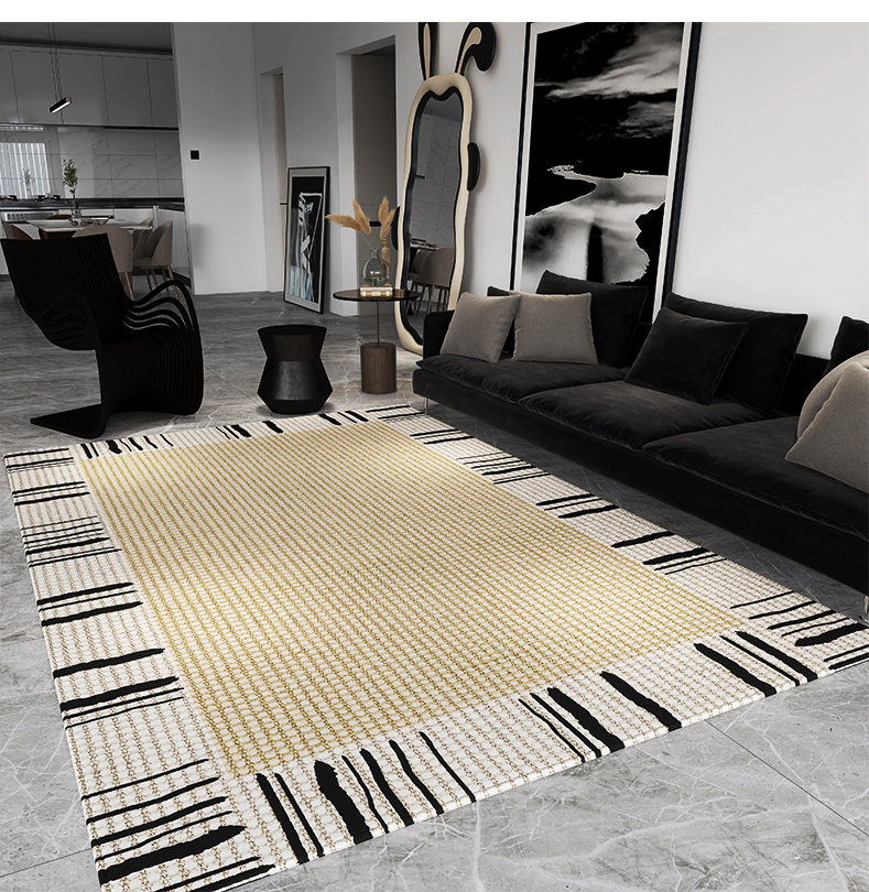 レザーラグ205×140テクスチャー幾何学模様ラグ レザーラグ205×140