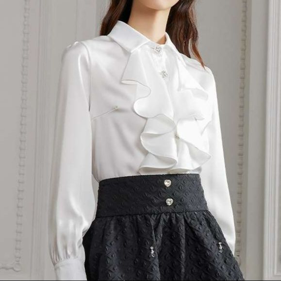 白シャツ ラグジュアリーフリルシャツ フォーマル（frill）|白シャツ