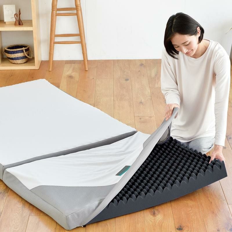 西川 SUYARA 三つ折りマットレス 折りたたみ シングル 97×200cm 厚み