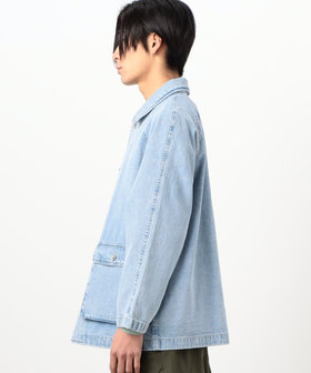 ケミカルウォッシュ デニム カバーオール（55-01BC04-203）｜パープル