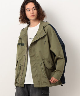 コットンツイル＆デニム 切替 ショート モッズコート（55-02ME20-203