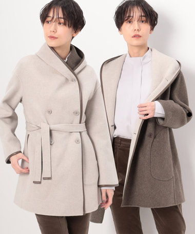 リバーシブル】ロイヤルジーロンビーバーダブルフェイス コート（01