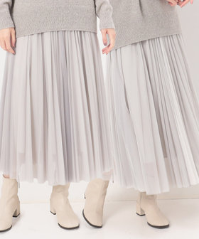 TALLサイズ 〕 【リバーシブル】ソフトチュール スカート（34-38FE17